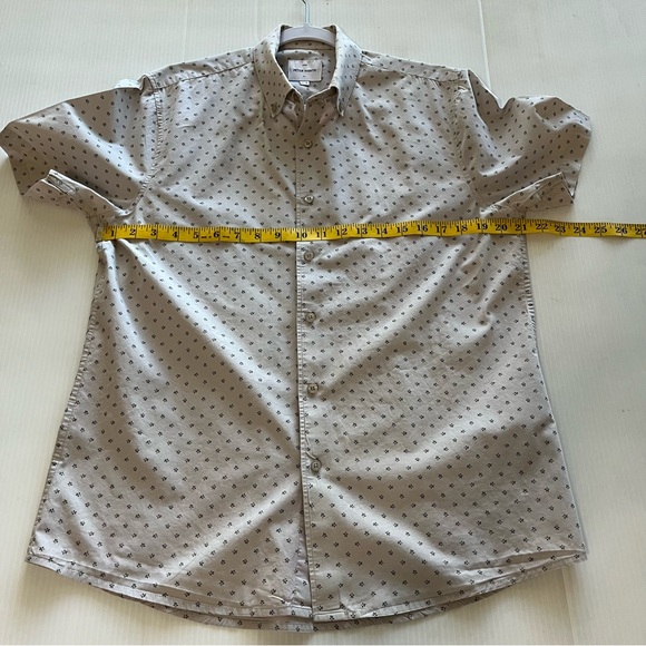 Peter Werth London Short Sleeve Button Down Collared Shirt Gray Size Medium - Picture 7 of 10